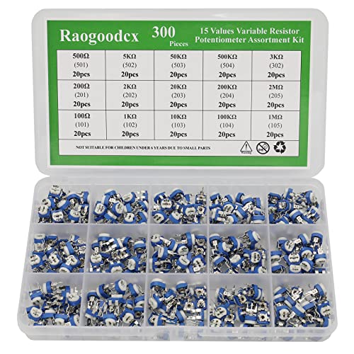 300Pcs 15 Value 100 Ohm 2M Ohm Trimpot Variable