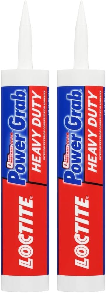 Power Grab Express Heavy Duty Construction Adhesive, 9 fl oz Cartridge,Versatile Constuction Glue for Wood, Wall, Tile, Foam Board & More (Pack of 2)