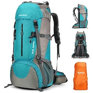 KingsGuard-70L-Hiking-Backpack-Large-Lightweight-Waterproof-Camping-Backpack-Travel-Backpacking-Backpack-Daypack-with-Rain-Cover-Frameless-Lake-Blue King'sGuard 70L Hiking Backpack with Rain Cover Lightweight Travel Backpack Waterproof Camping Backpack