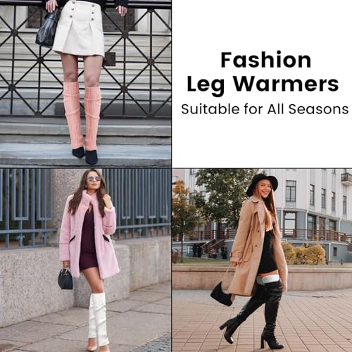 Image of Clothirily Leg Warmers - 2 Pairs Knit Leg Warmers for Women 80s Fashion Long Socks for Sports Party Yoga Winter Accessories