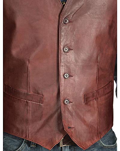 Scully Lambskin Button Front Vest,503-179-50L-B/L #TOP3