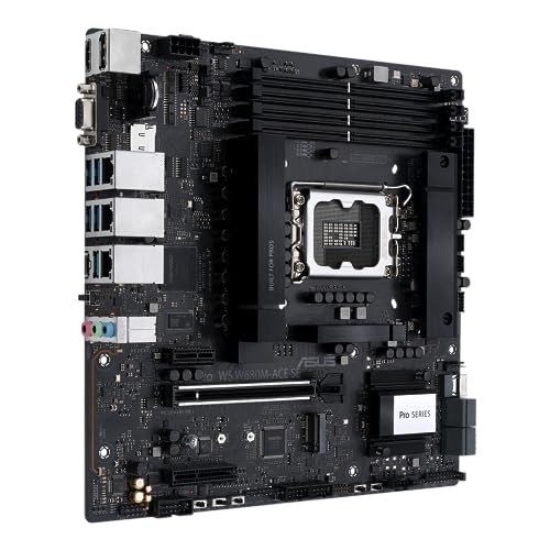 Pro WS W680M-ACE SE Intel LGA 1700 mATX BMC AST2600 Workstation scheda madre, PCIe 5.0x16, DDR5, memoria ECC, 2xIntel 2.5 Gb LAN,2xPCIe 4.0 M.2,USB 3.2 Gen 2x2 pannello frontale, SlimSAS, - Scheda madre - Immagine 3