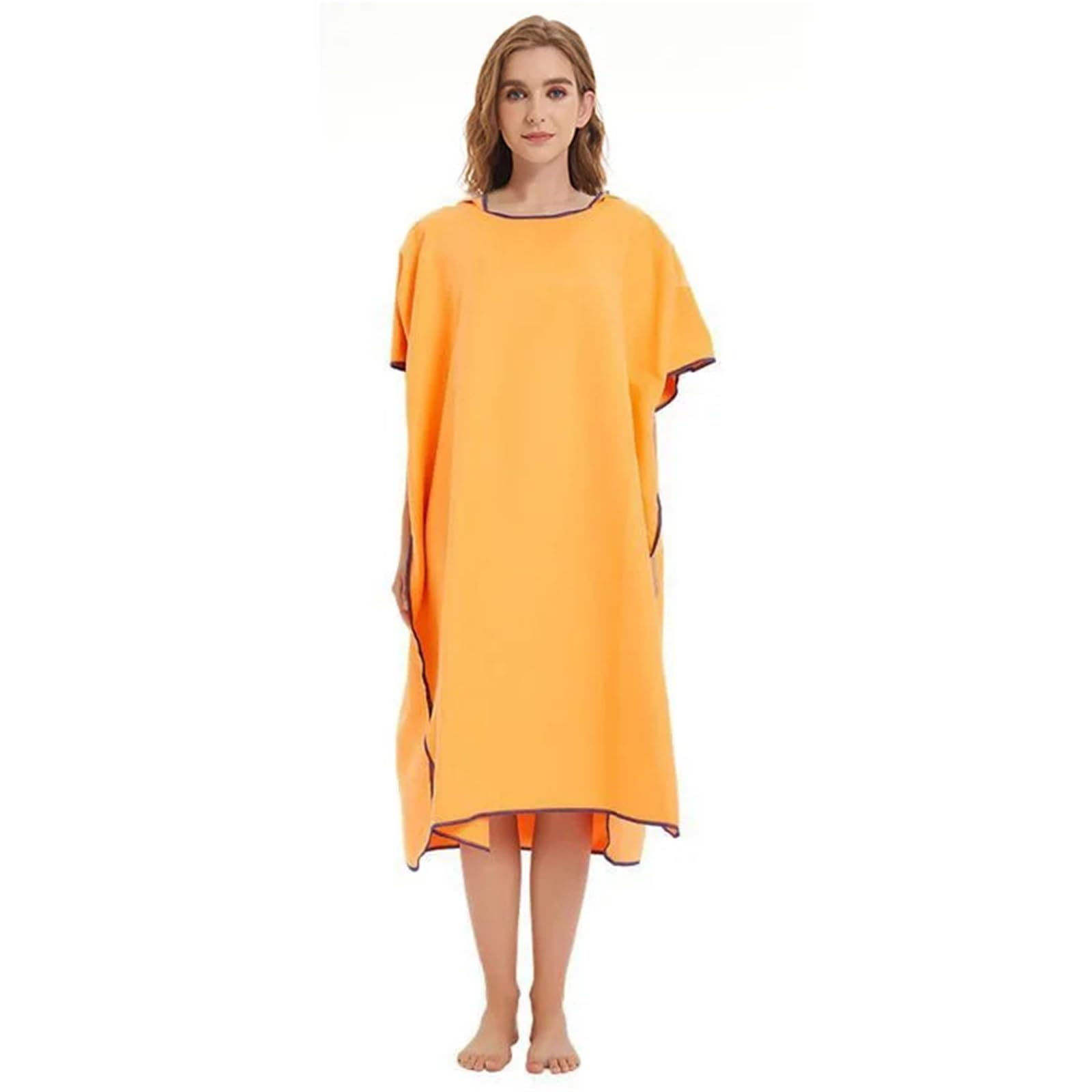 Poncho de Surf, Toalla cambiante con Capucha, Manta de Playa de Microfibra, Toalla de baño, Toalla de baño, Traje de Neopreno, Poncho de Playa(Yellow)