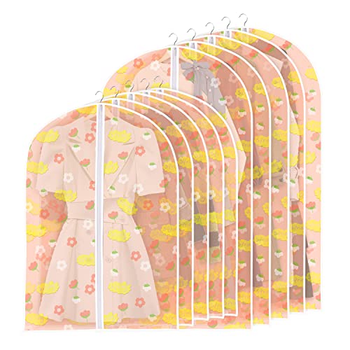 10 Stück Kleidersack, Durchscheinend Kleidersäcke mit Reißverschluss, Wasserdichte Mottenfester Kleiderhüllen Tasche, Anzugabdeckung für Anzüge, Kleid, Kleider, Mäntel Cover