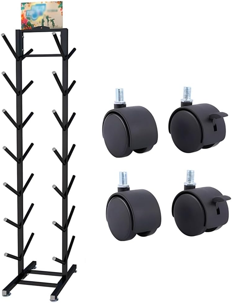 Heavy Duty Metal Ski Storage Rack, Home Gym Organize Holder, 7 Pair Freestanding Steel Ski Holder, Floor Display Stand for Garage/Shop(Black-B)