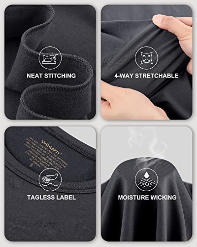 Weerti Thermal Underwear For Men Long Johns With Fleece Lined Base Layer Men Cold Weather Winter Top Bottom (Charcoal 4Xl) #TOP3