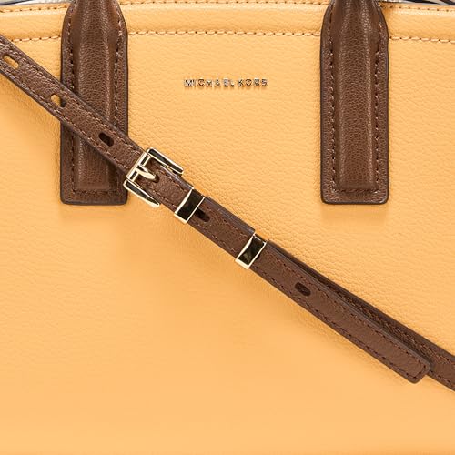 Image of Michael Kors Laila Small Satchel, Gold-Tone Hardware /Honeywheat Multi