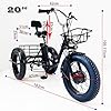 Folding Electric Tricycle for Adults, 20'' Fat Tire Pedal Tricycle with Shopping Basket, LCD Digital Display(Speed, Mileage, Power, Time), 48V/13Ah Removable Battery - Range 32km, for Shopping,Picnic #1