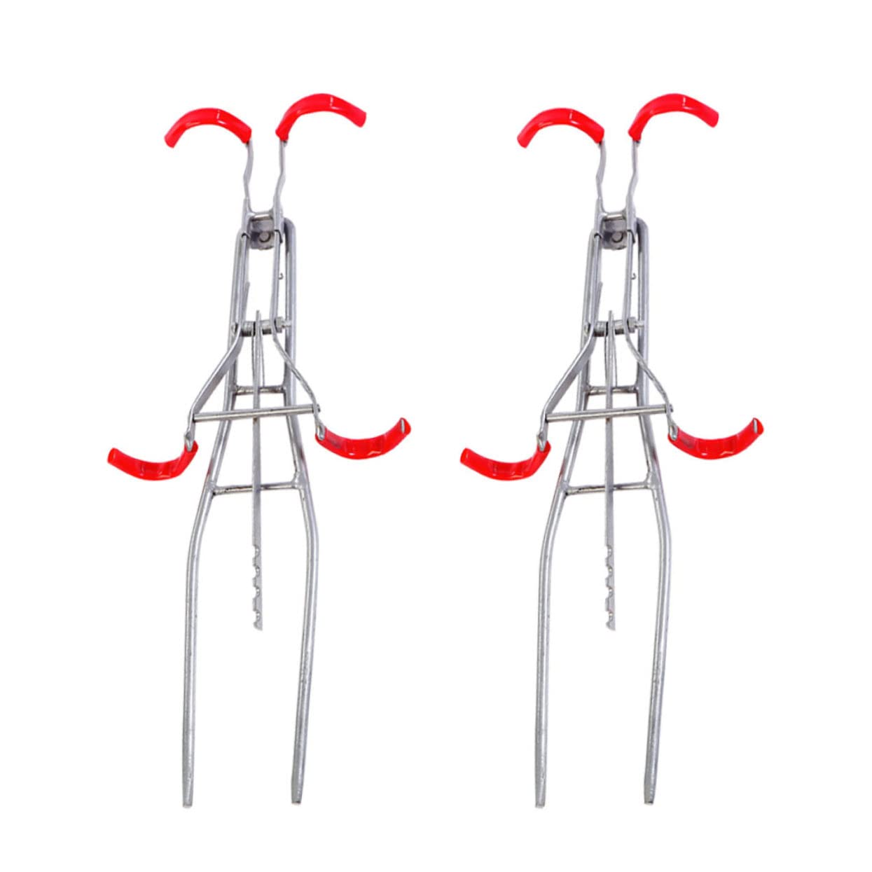 Supports Doubles en Métal Argenté, 2 Pièces, pour Canne à Pêche