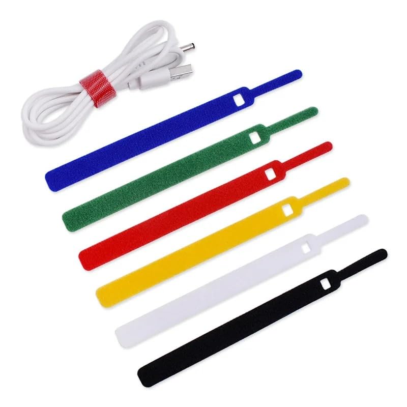 BUDAY 30PCS Reusable Cord Organizer Keeper Holder Fastening Cable Ties Straps for Earbud Headphones Phones Wire Wrap Managemen(30PCS Blue Needle)