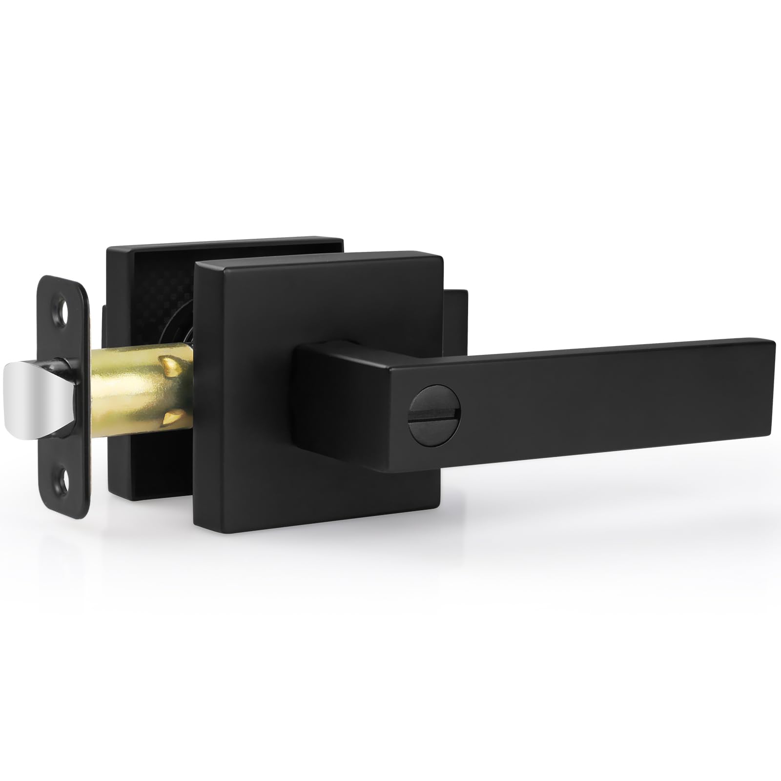 Estmoon Door Locks for Front Door, Matte Black Exterior Door Handle and Single Cylinder Deadbolt Lock, Heavy Duty Modern Square Front Door Handle and Deadbolt Set, Commercial Locks for Doors, 1 Pack — Amazon image 11