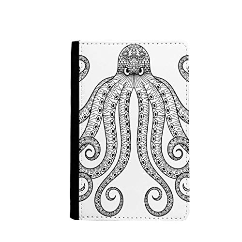 Porte-Passeport Noir de qualité Paint Octopus Huit aux finitions soignées