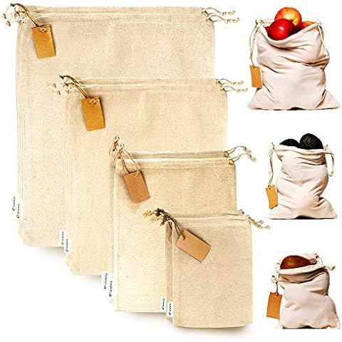 Leafico Reusable Muslin Bags Set of 8 Cover