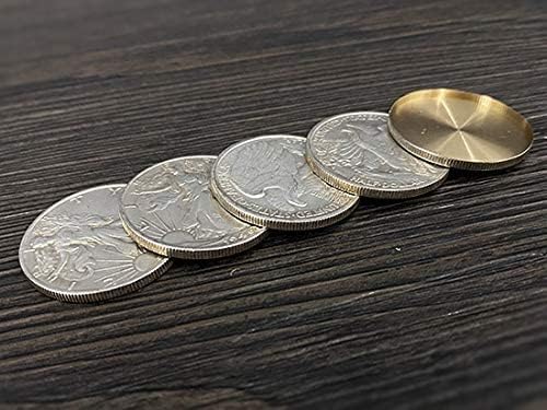 SUMAG Walking Liberty Half Dollar Shell and Coins Set Magic Tricks (4 Coins 1 Shell) Coins Appear/Vanish Magic Close up Illusion Gimmic