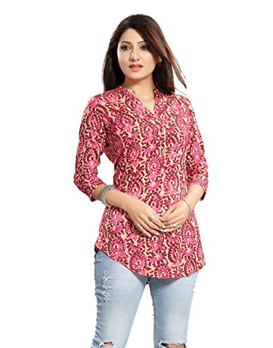 Image of Women's Cotton Straight Kurta (ALC1009Z Pink Small)