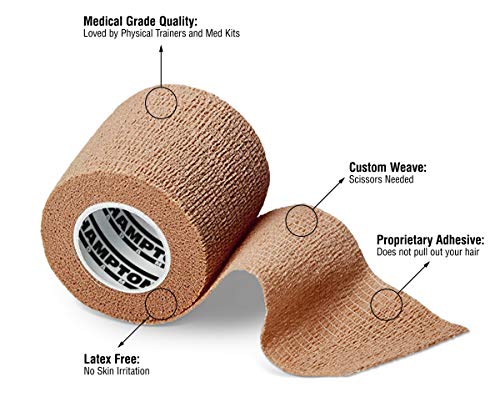 (14-Pack) 2” x 5 Yards | Beige Self Adhesive Bandage Wrap – Breathable Self Adherent Wrap for People & Pets - Athletic Elastic Cohesive Bandage for Sports Injury: Ankle, Knee & Wrist sprains - Image 3