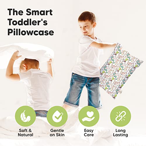 Image of KeaBabies Toddler Pillowcase 13 inchx18 inch - Organic Cotton Toddler Pillowcase for Kids,Boys,Girls,Soft & Durable Cotton Cover for Miniature Sleepy Pillows,Cute Colors,Pillow Sold Separately(Unicorn Dreams)