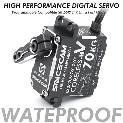 Sincecam 70Kg High Torque Servo 270° Waterproof Steering Metal Oblique Gear Servo 8.4V High Speed Coreless Motor All Aluminum Case Compatible Sr/Ssr/Sur/Sfr For 1/10 1/12 Rc Car Crawler #TOP1