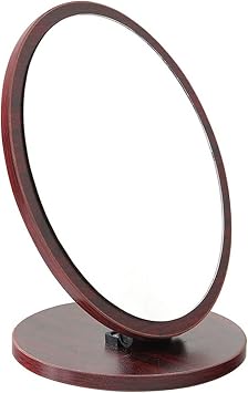 Tabletop Mirror Wooden Desktop Single Mirror Folding Desktop Cosmetic Mirror Beauty Makeup Mirror Vintage Large Mirror Standing Vanity Mirror