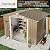 Gotland 8FT x 6FT Sheds & Outdoor Storage, Metal Shed with Sloped Steps Waterproof Sloped Roof, Storage Shed with 2 Lockable Slide Doors, Outdoor Shed for Backyard Patio Lawn Brown