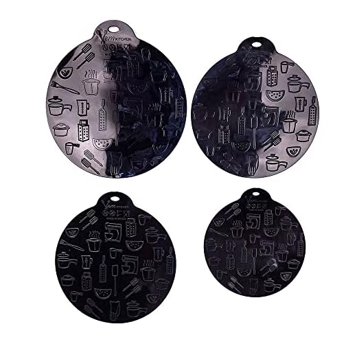 Conjunto De Almofada De Silicone Para Fogão De Indução Magnética Vem 4 Un Preto.