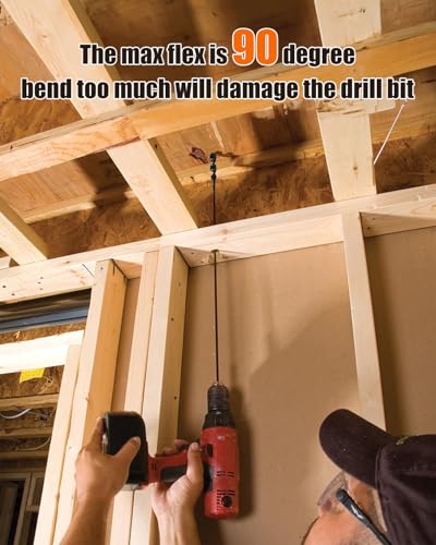 AOKLIT Flexible Installer Drill Bit for Wire Pulling, 36 Inch Extra Long Drill Bit, 3/4 Inch Auger with a Fish Eye Hole and Screw Point, 1/4" 3-Flat Anti-Slip Shank 5 AOKLIT Flexible Installer Drill Bit for Wire Pulling, 36 Inch Extra Long Drill Bit, 3/4 Inch Auger with a Fish Eye Hole and Screw Point, 1/4" 3-Flat Anti-Slip Shank - Image 5