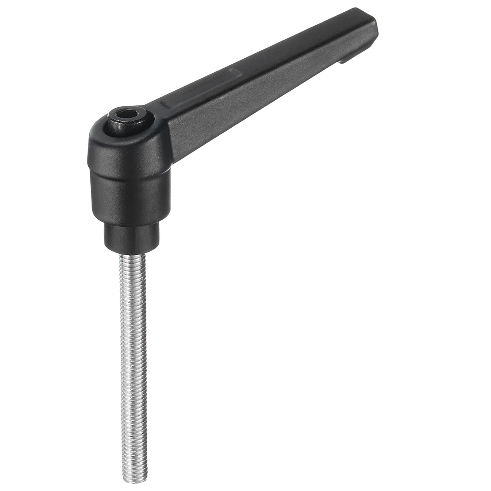 uxcell Adjustable Clamping Lever Handle M5 x 45mm Metric 304 Stainless Steel Male Threaded Stud Hand Knobs Push Button Ratchet Rotating Screw Handles Bolts with Locking Lever Black