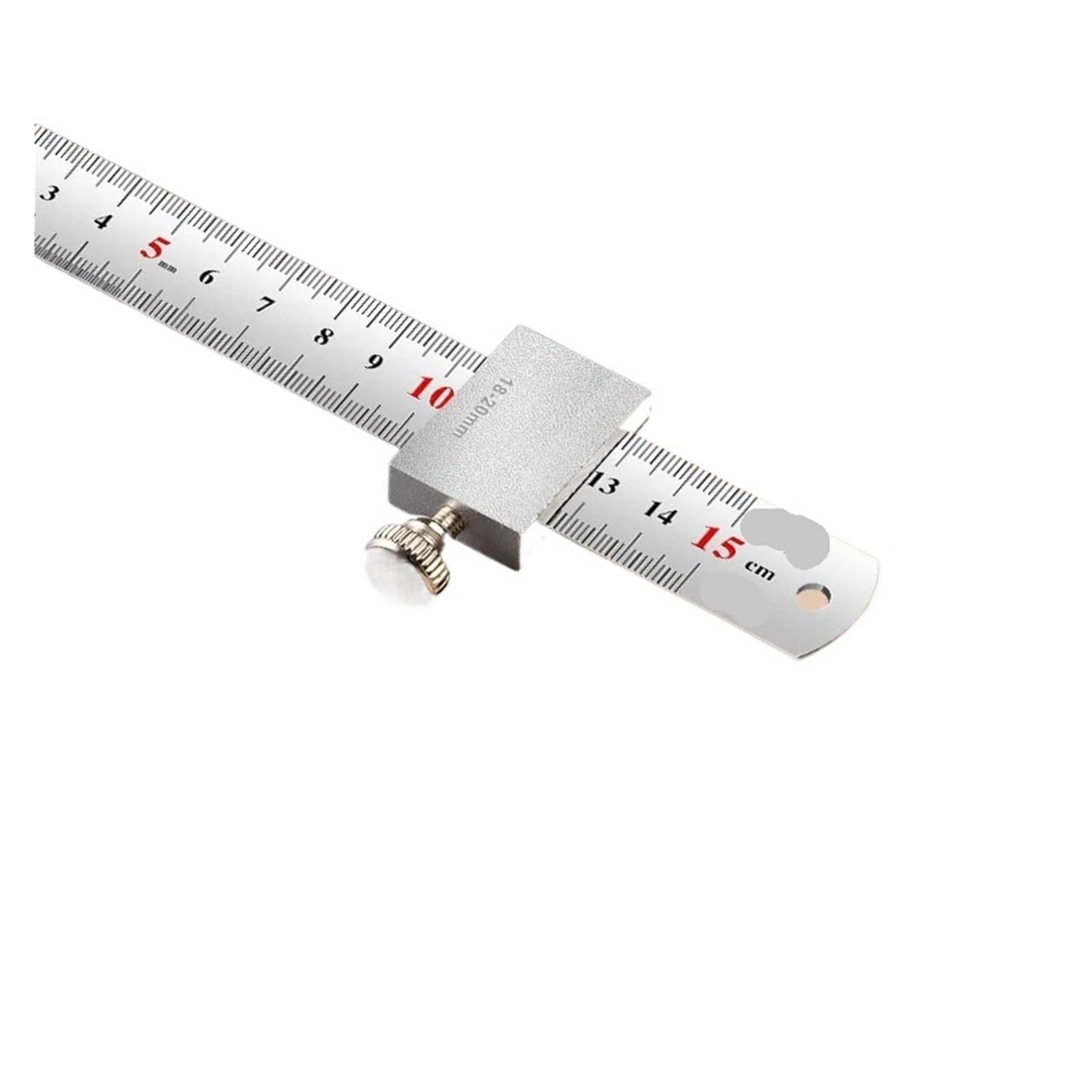Ygleeuli One Color Ruler Stops Fences Positioning Woodworking Tools Carpentry Steel Ruler Limit Block Measuring Marking Gauge(With 15Cm Ruler)