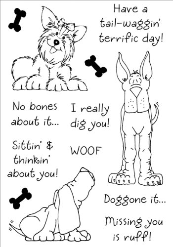 Stampers Anonymous Rubber Inky Antics Clear Stamp Set 5.5-Inch X 4-Inch, #TOP2