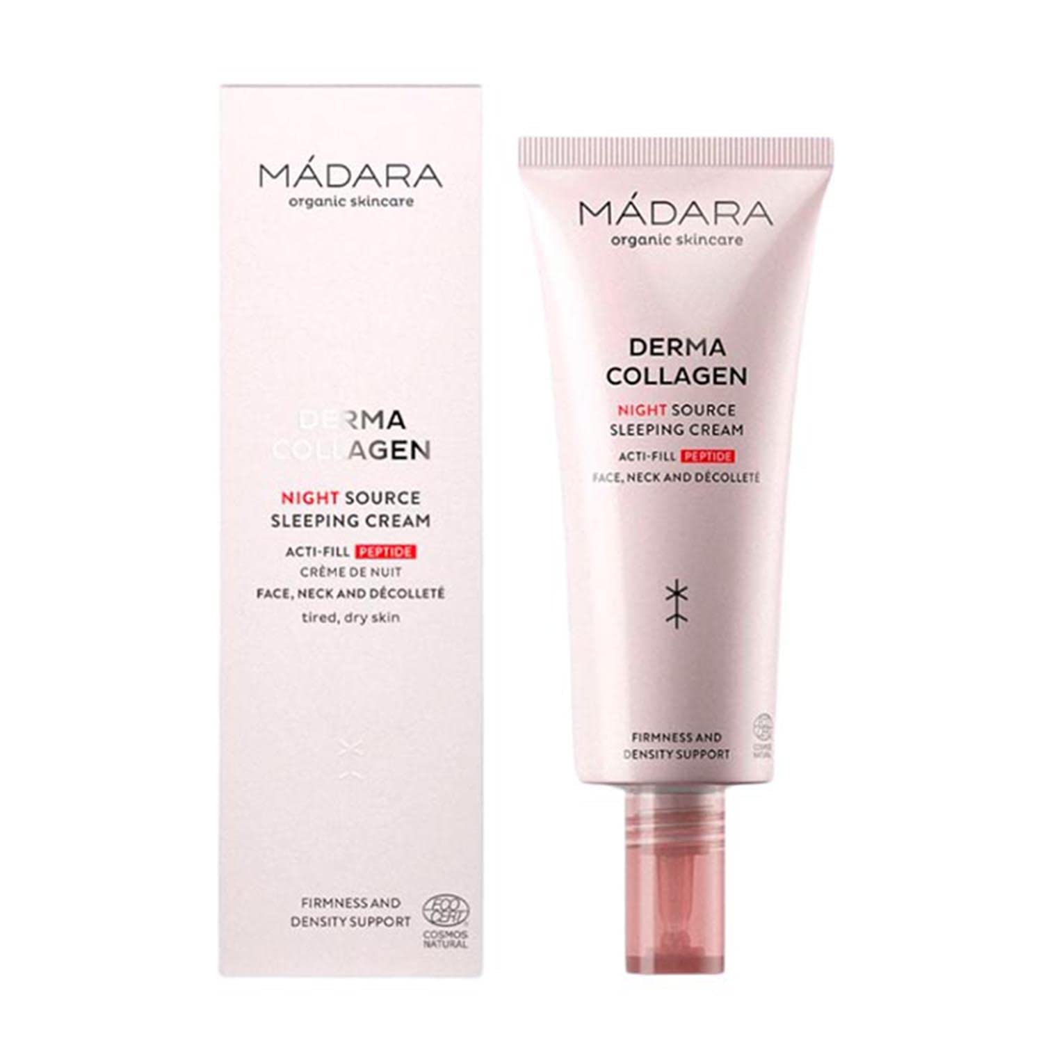 MADARA Organic Skin Care Derma Collagen Night Source Sleeping Cream – Overnight Hydrating & Firming Cream with Peptides, Algae & Hyaluronic Acid for Anti-Aging & Skin Renewal, 70ml