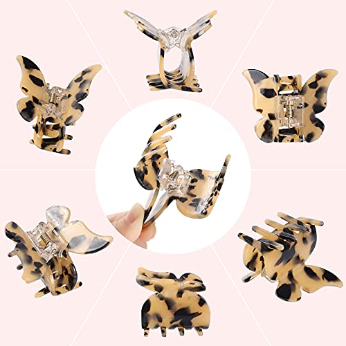 4 Pack Hair Claw Clips Stylish Cute Barrettes Tortoise Celluloid Hair Clips For Women Girls Hair Clamps #TOP1