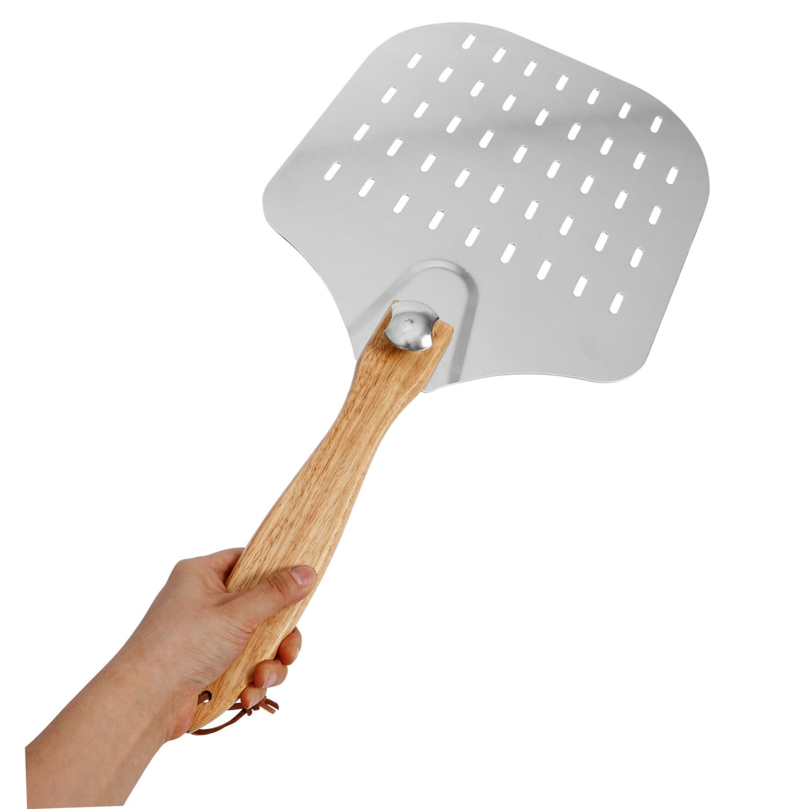 Alipis Pizzaschieber aus Metall Quadratisch aus Edelstahl Holz und Aluminium Silber Sicher und Praktisch für Pizzerien und Restaurants