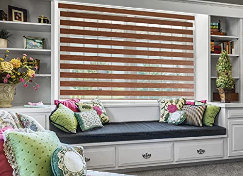 Image of ZEBRA BLINDS Polyester Curtain for Windows Or Outdoor Decor, Wood, W102 X H200 CM
