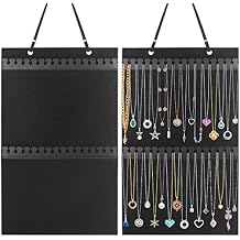 Caffox Hanging Necklaces Holder, Large Jewelry Organizer for Necklaces, Bracelets, and Ankles, Necklaces Display Storage Hanger for Wall, Closet and Door