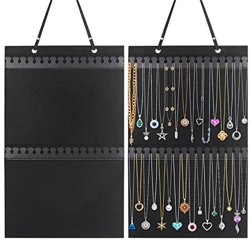 Caffox Hanging Necklaces Holder, Large Jewelry Organizer for Necklaces, Bracelets, and Ankles, Necklaces Display Storage Hanger for Wall, Closet and Door by Caffox - Used condition - US$8.05