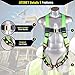 Palmer Safety Full Body Construction Harness 5pt Point Adjustment, Back D-Ring, Grommet Legs, and Fall Indicators I OSHA ANSI Roofing Tool Personal Equipment (HiVis Green - Universal)