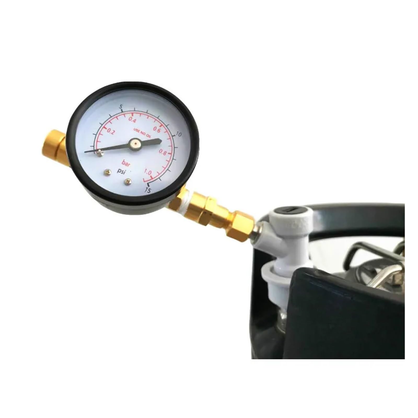 réducteur de pression Soupape de réduction de pression réglable 1 bar/2 bar avec manomètre for brassage de bière à domicile, manomètre unidirectionnel portable(1bar)