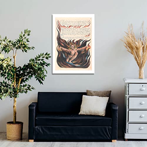Affiche encadrée Thus Wept the Angel Voice de William Blake - Grand format Premium