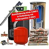 24 kW - 6 Glieder elektronischer Gussheizkessel für Holzpellets - BAFA förderfähig !!! inkl. Förderschnecke, Aschekasten, Pelletbrenner mit S-Control Touch Steuerung (Touchscreen, steckerfertig), Reinigungswerkzeug, Schutzhandschuhe, Kesselverkleidung