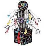 Creative Converting Dancing Music Notes Centerpiece with Mini Foil Cascade and Printed Base, Multicolor