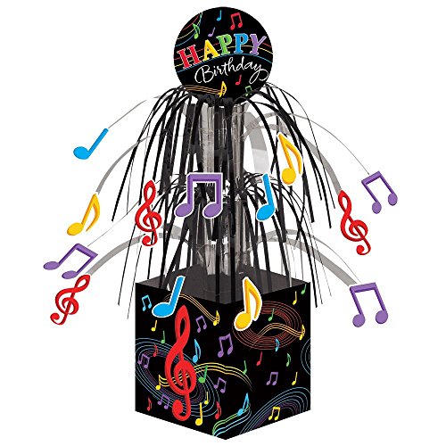 Creative Converting Dancing Music Notes Centerpiece with Mini Foil Cascade and Printed Base, Multicolor