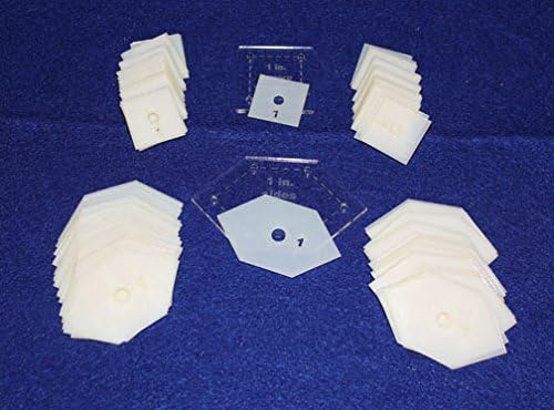 Mylar 1 Inch Square & 90 Degree Hexagon 102 Piece Set - Quilting/Sewing Templates