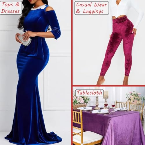 Image of Amazon Brand - Umi 2 Mtr Multi Purpose Velvet Fabric Cloth for Decoration, Trousseau Packing, Party Hall, Bouquet, Gift Packing, Decor, Pooja Room (2 Mtr, Blue), Solid