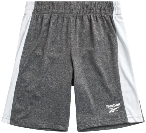 Reebok Boys' Active Shorts Set - 2 Pack Short Sleeve Performance Dry Fit T-Shirt And Gym Shorts (Toddler/Boys), Size 4T, White/Heather Grey #TOP5