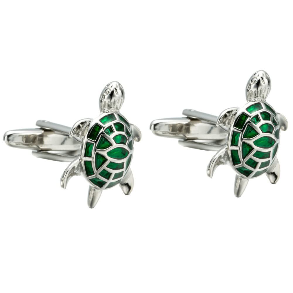 Gemelos de tortuga vintage con diamantes de imitación franceses con caja de regalo para hombres, fiestas, reuniones, bodas, uso diario