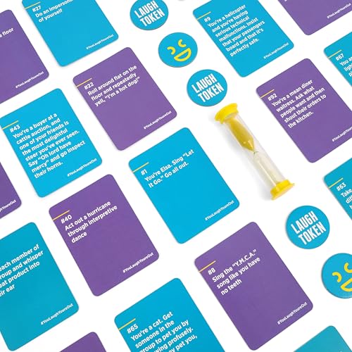 You Laugh You’re Out A Party Game with Hilarious Charades Family Card Games for Adults & Kids, 125 Prompt Cards Fun Card Games for Family Game Nights, Gatherings, & Parties Ages 14+