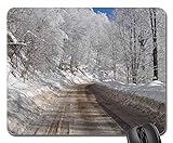 Mauspads, Winter Schnee Natur Eis Kalt Baum Rutschfest Gaming Mauspad Vernähte Kanten Mousepad Für Laptops Professionelle Gamer Computer 25X30Cm