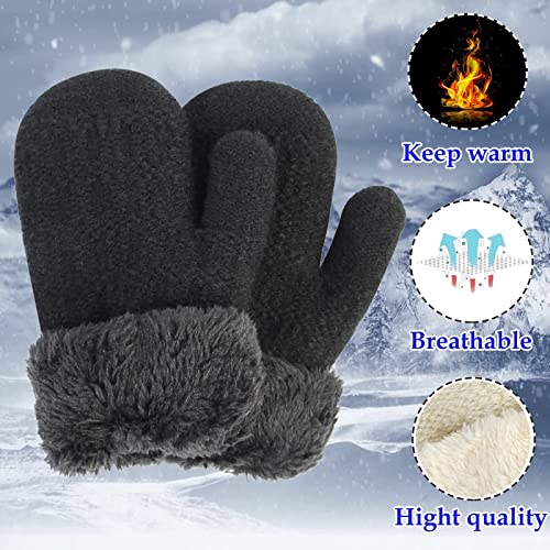 Winter Kids Warm Gloves Full Fingers Stretchy Knitted Ski Gloves Suit For 1 To 6 Years Old Kids Women Gloves #TOP4