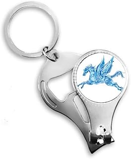 Asa de cavalo azul arte animal anel alicate de unha chaveiro abridor de garrafas cortador