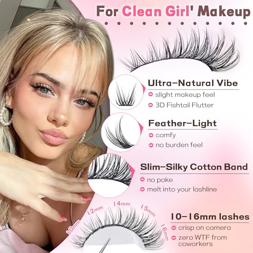 Image of Lash Clusters Kit Wispy Eyelash Clusters Lashes Natural DIY Lash Extension Kit 10-16mm Cluster Eyelash Extensions Kit 300pcs C Curl Individual Lashes Cluster Eyelash (With Tweezers)